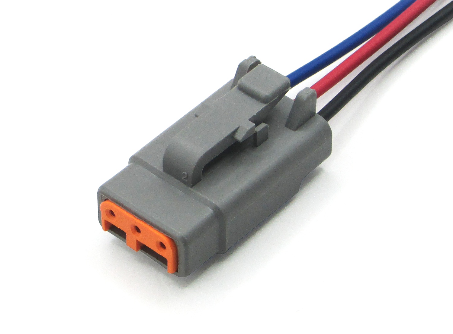 AX8123 Разъем Deutsch DTM06-3S (3pin) 3 контакта под сечение провода 0.5-0.8 кв.мм для КАМАЗ, МАЗ, УРАЛ, DAF, GAZ, IVECO, MAN, Mercedes, Renault, Scania, Tatra.