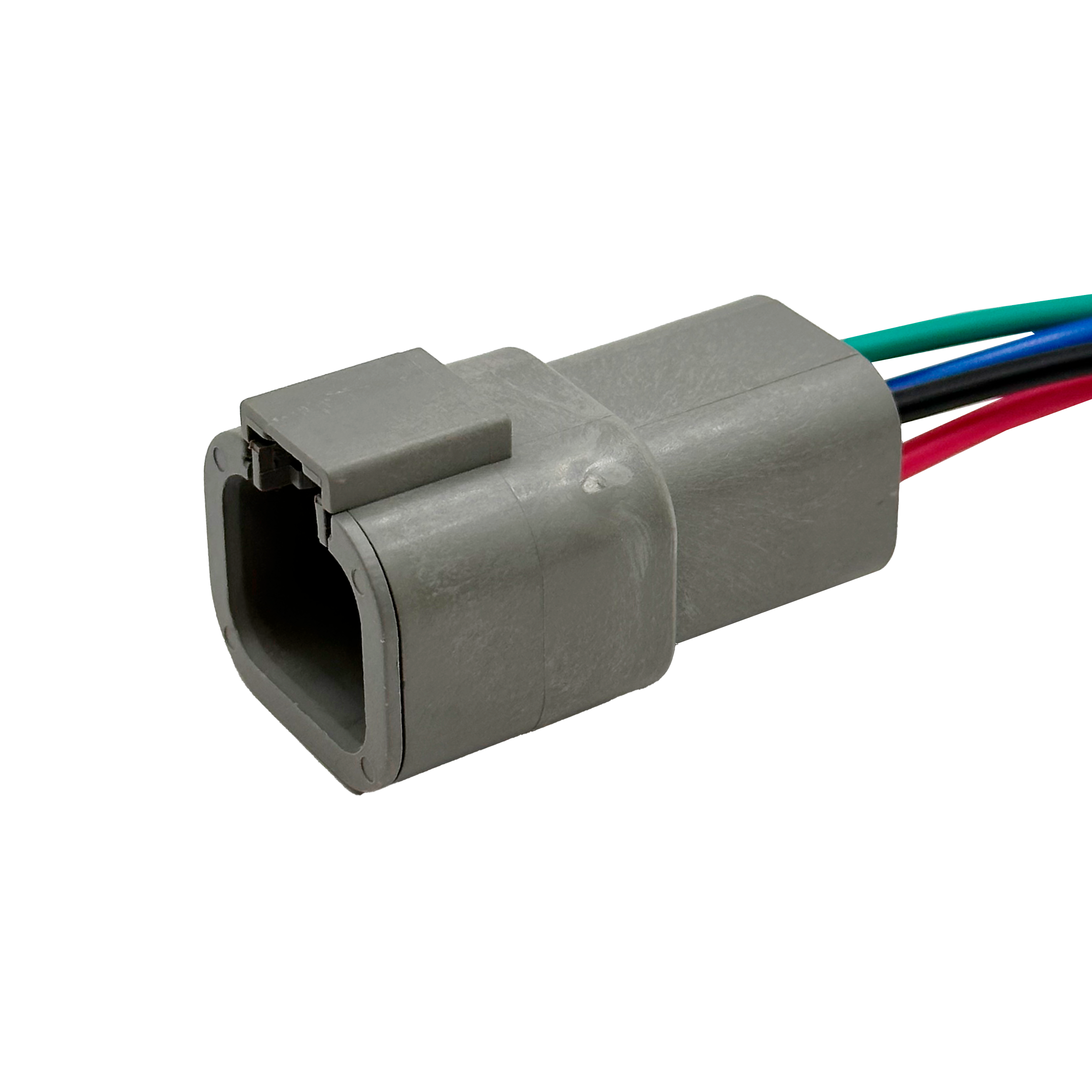 AX8394 Разъем Deutsch DTP04-4P (4pin) 4 контакта под сечение провода 0.5-0.8 кв.мм для ГАЗ, КАМАЗ, МАЗ, УРАЛ, DAF, IVECO, MAN, Mercedes, Renault, Scania, Tatra.